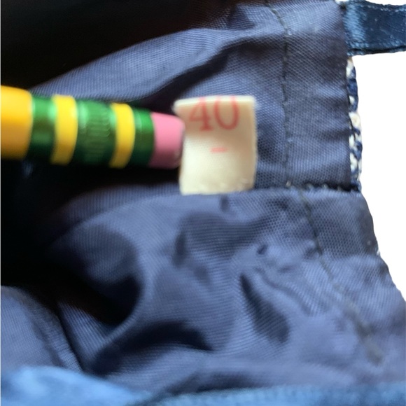 Made in Belgium women’s skirt houndstooth A-line navy white size XS academia - Picture 15 of 15